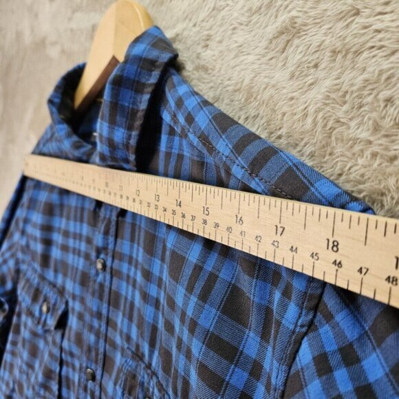 The North Face Snap Button Shirt Plaid Pockets Long Sleeve Men's Size L Western - Picture 6 of 10